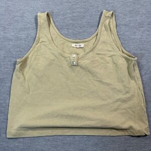 Madewell Tank Top Womens Large Olive Green Ribbed Casual Sleeveles